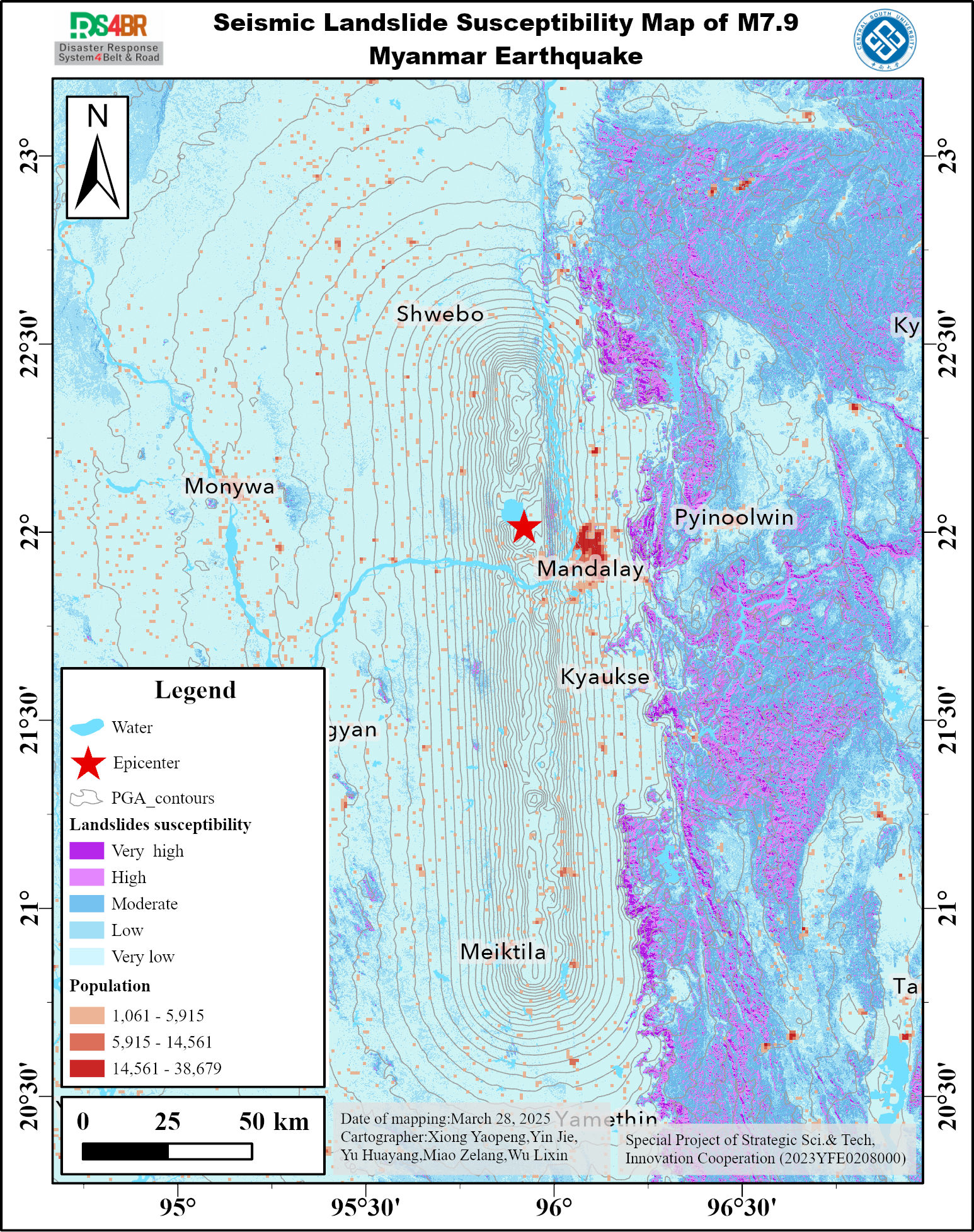 Seismic Landslide Susceptibility Map with Population