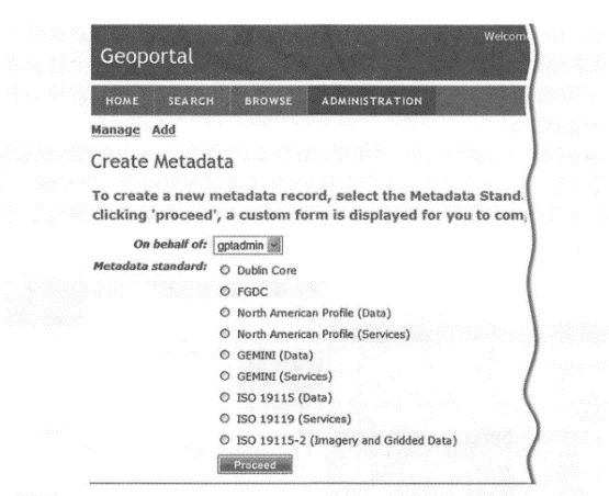 Esri Geoportal Server is a free open source geographic information portal software product. It supports Dublin Core, FCDC and multiple ISO metadata specifications