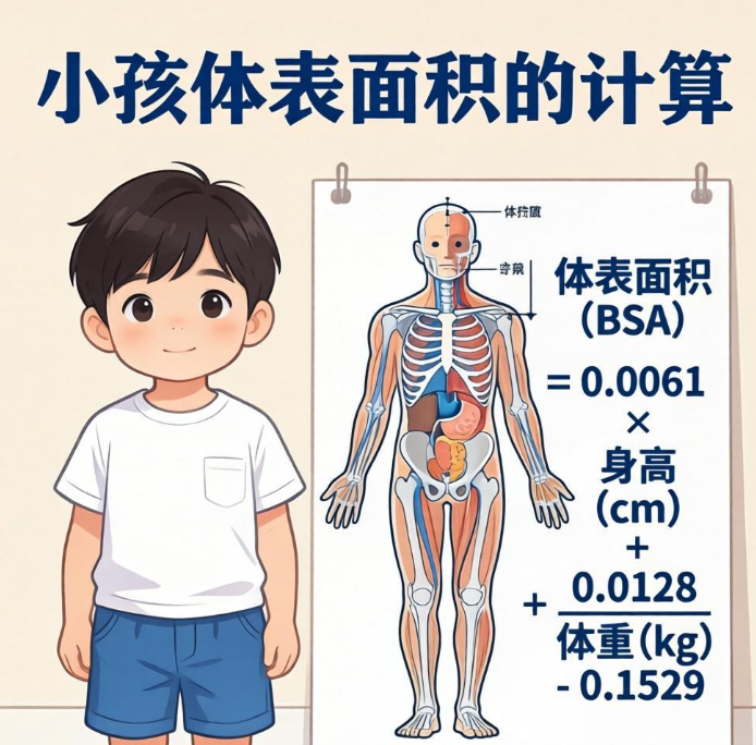 Child's body surface area online calculator