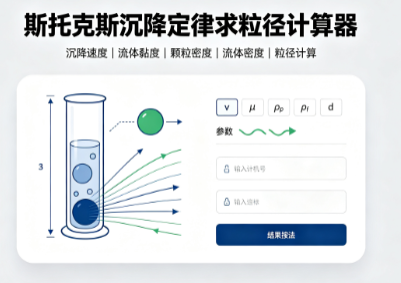 斯托克斯沉降定律求粒径计算器
