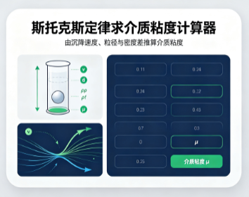 斯托克斯定律求介质粘度计算器
