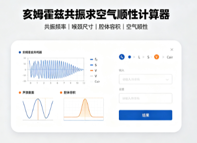 亥姆霍兹共振求空气顺性计算器