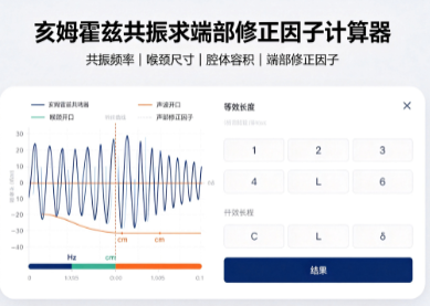 亥姆霍兹共振求端部修正因子计算器