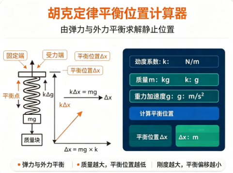 胡克定律平衡位置计算器