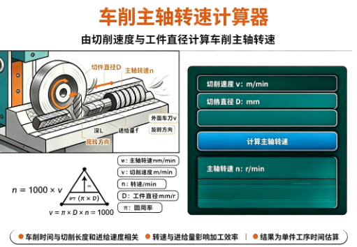 车削主轴转速计算器
