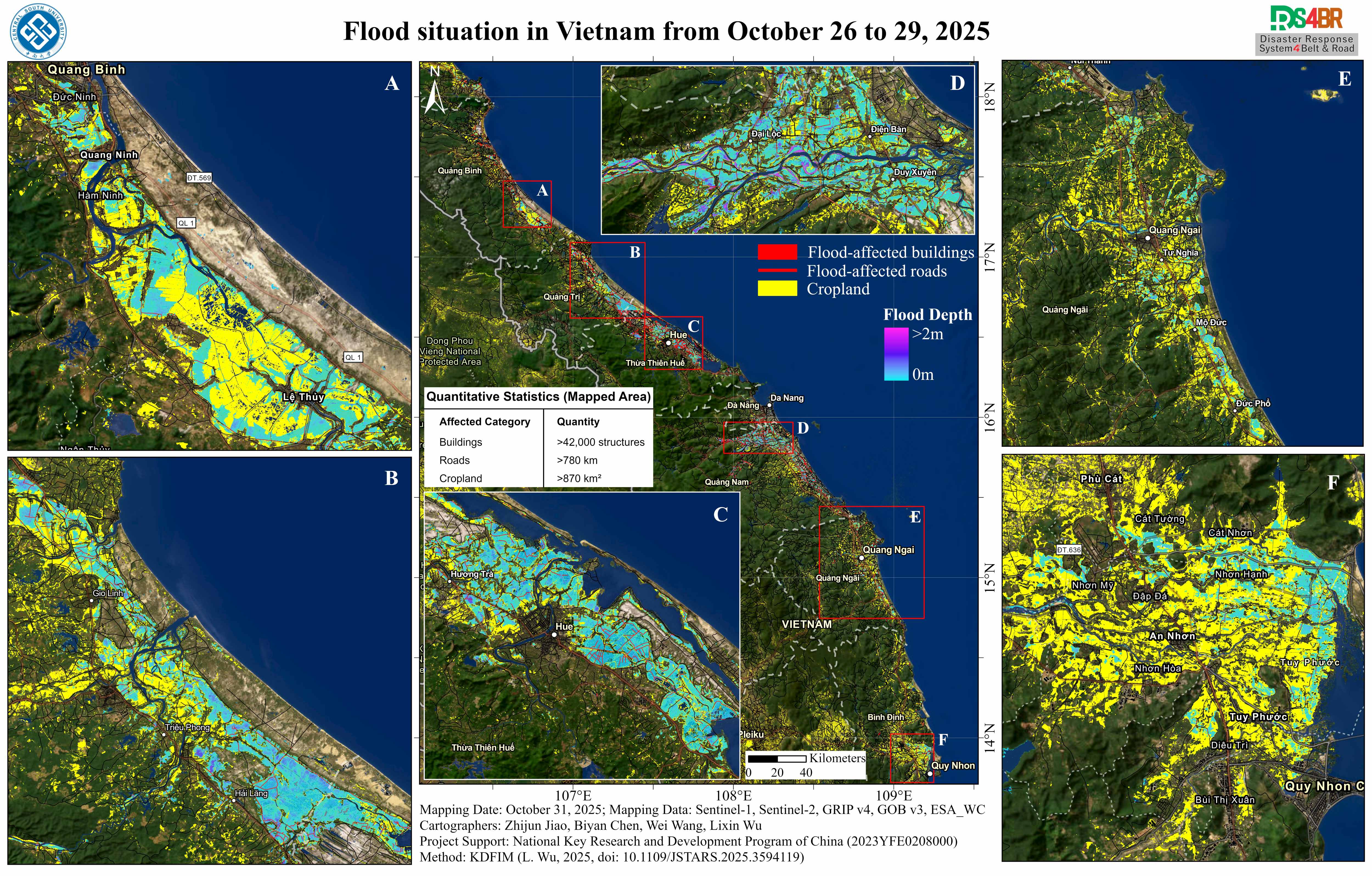 Central South University Team Monitors Vietnam’s October 26–29, 2025 Flood Disaster Using the DRS4BR System